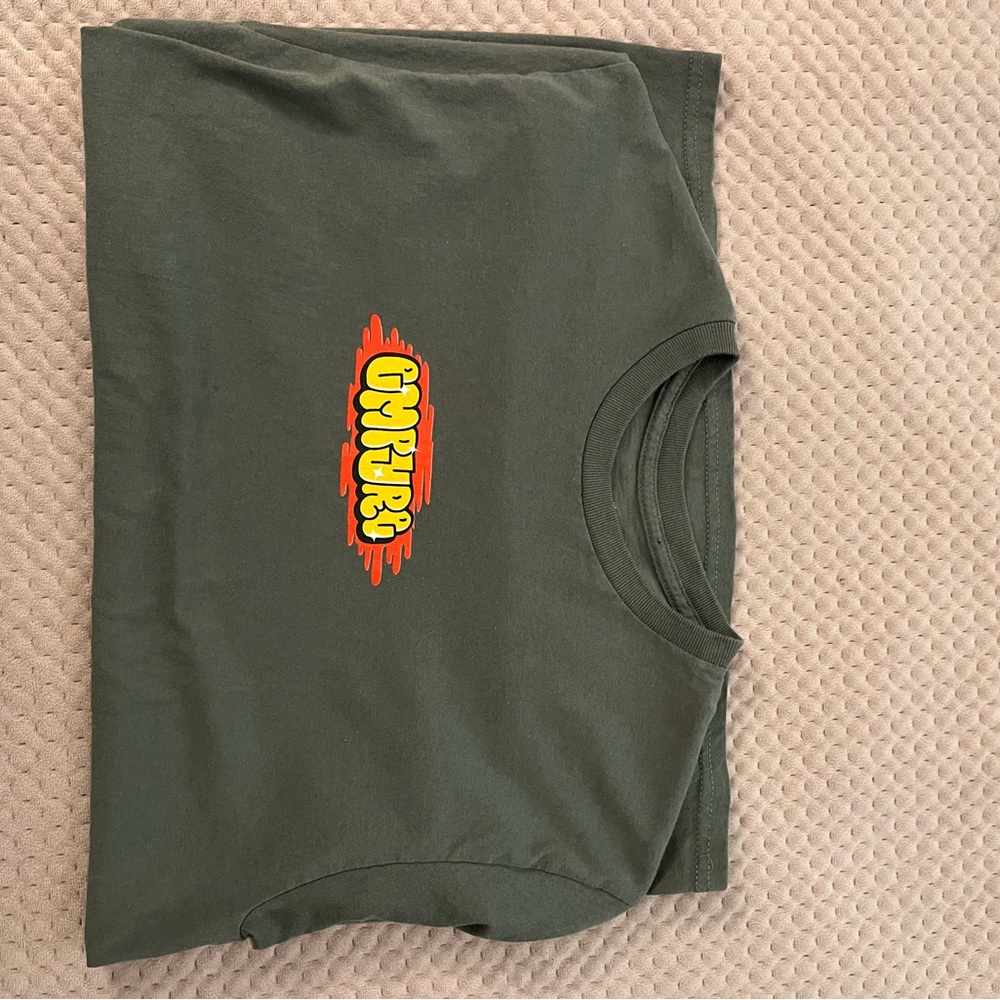 Empyre Olive Green Short Sleeve Tee with Colorful Graphic